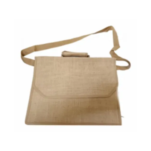 Plain Jute Conference Bag with Flap