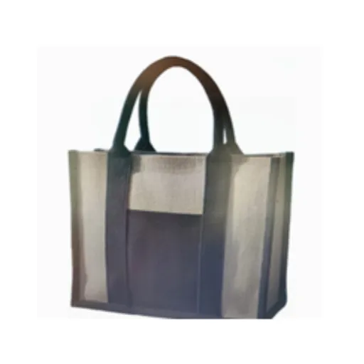 Offwhite Jute Black Juco Conference Bag