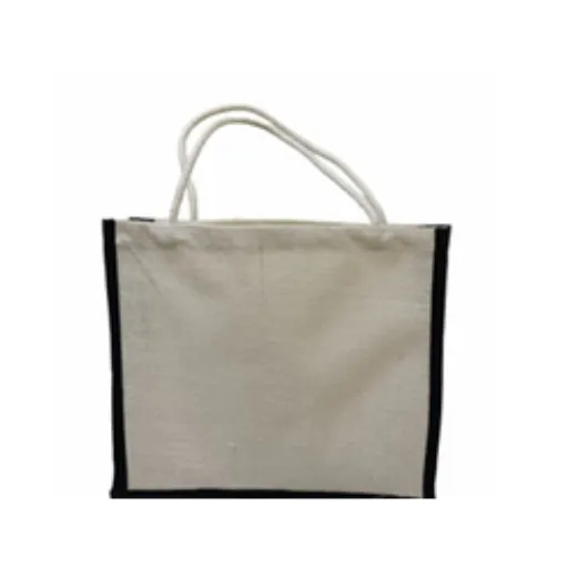 White Juco with Black Piping Conference Bag